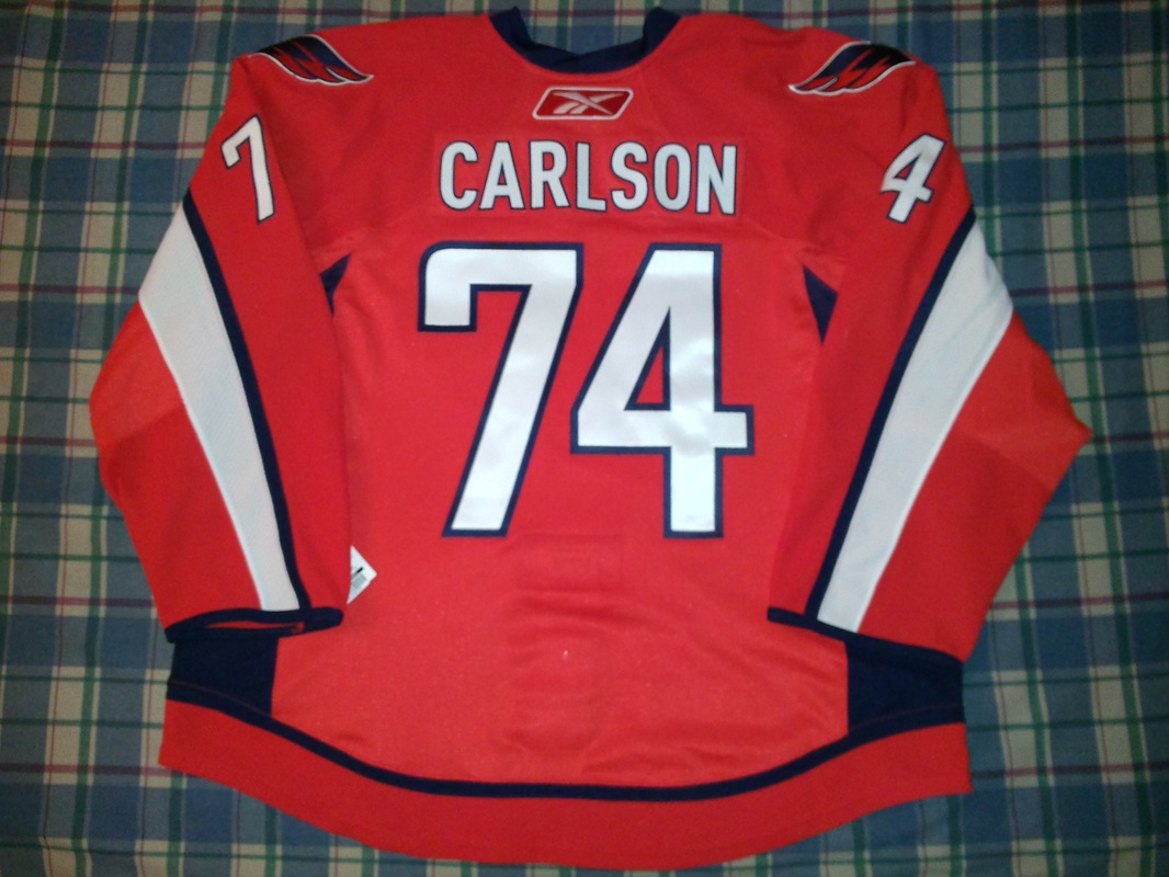 2018-2019 John Carlson Washington Capitals Game Used Hockey Jersey MeiGray